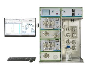 Preparative HPLC equipment from MetaPür Inc., for peptide purification.